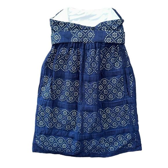 Shoshanna Navy Strapless Dress Size 6 - Picture 4 of 7